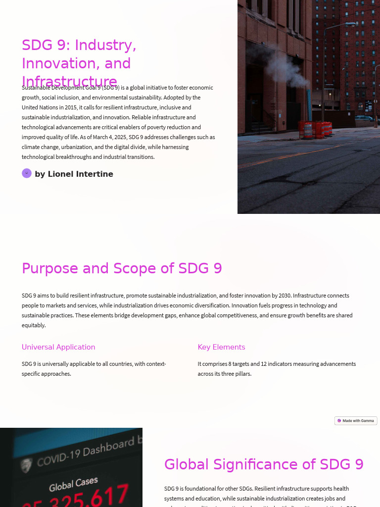 SDG 9: Innovation and Sustainable Industry | PDF | Infrastructure ...