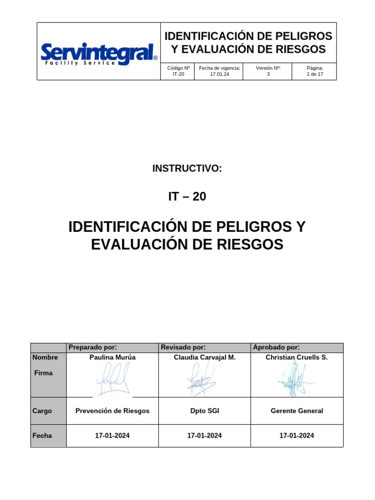 Identificación y Evaluación de Riesgos | PDF | Riesgo | Evaluación de ...