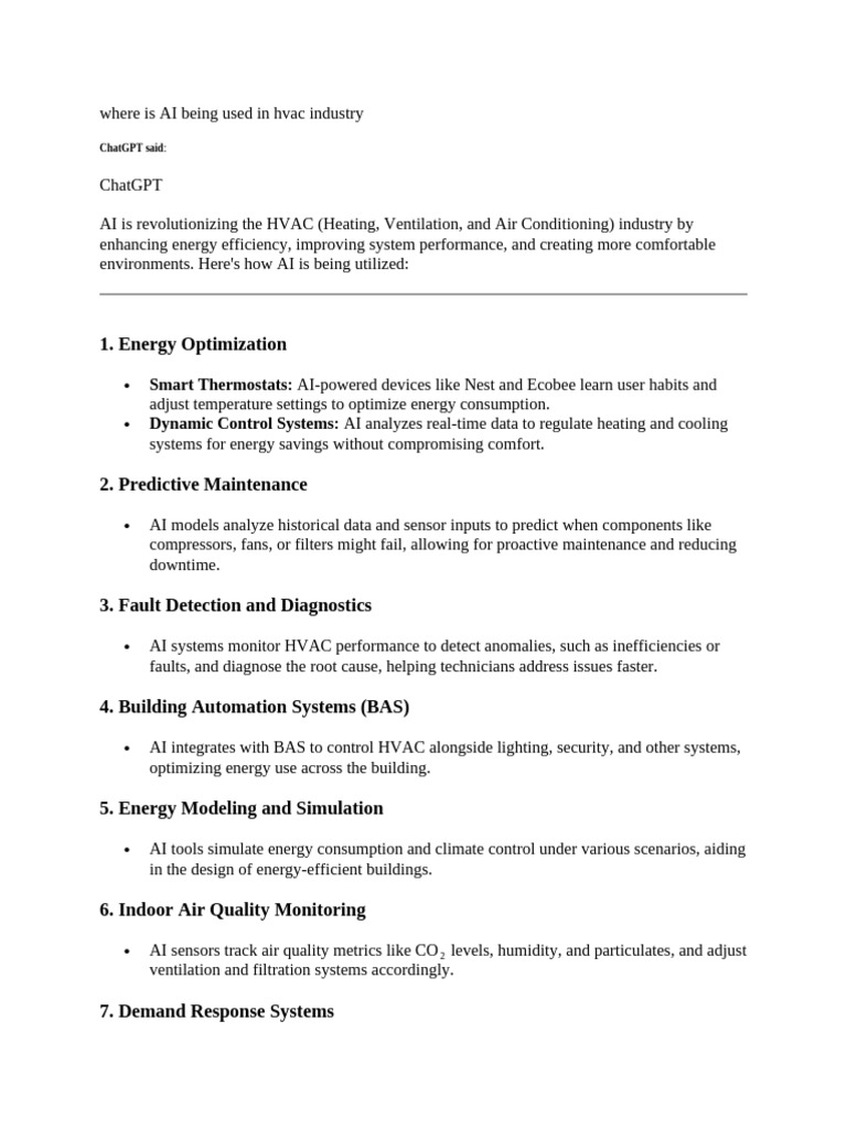 AI Applications in HVAC Industry | PDF | Artificial Intelligence ...