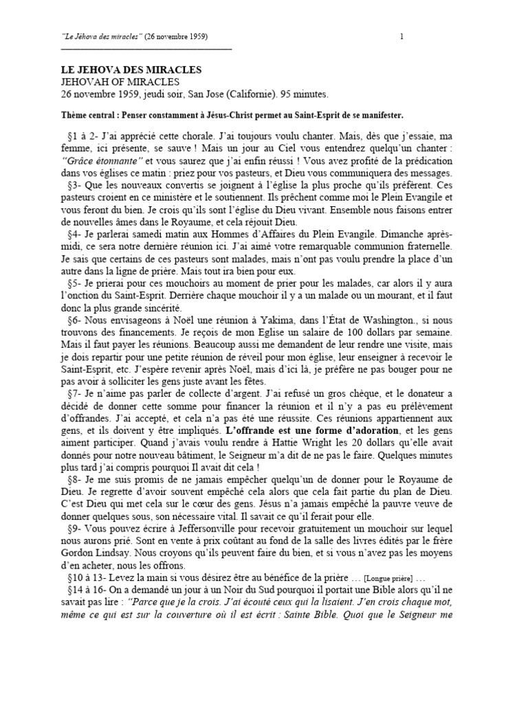 La foi et les miracles en Christ | PDF | Marie, mère de Jésus | Saint ...