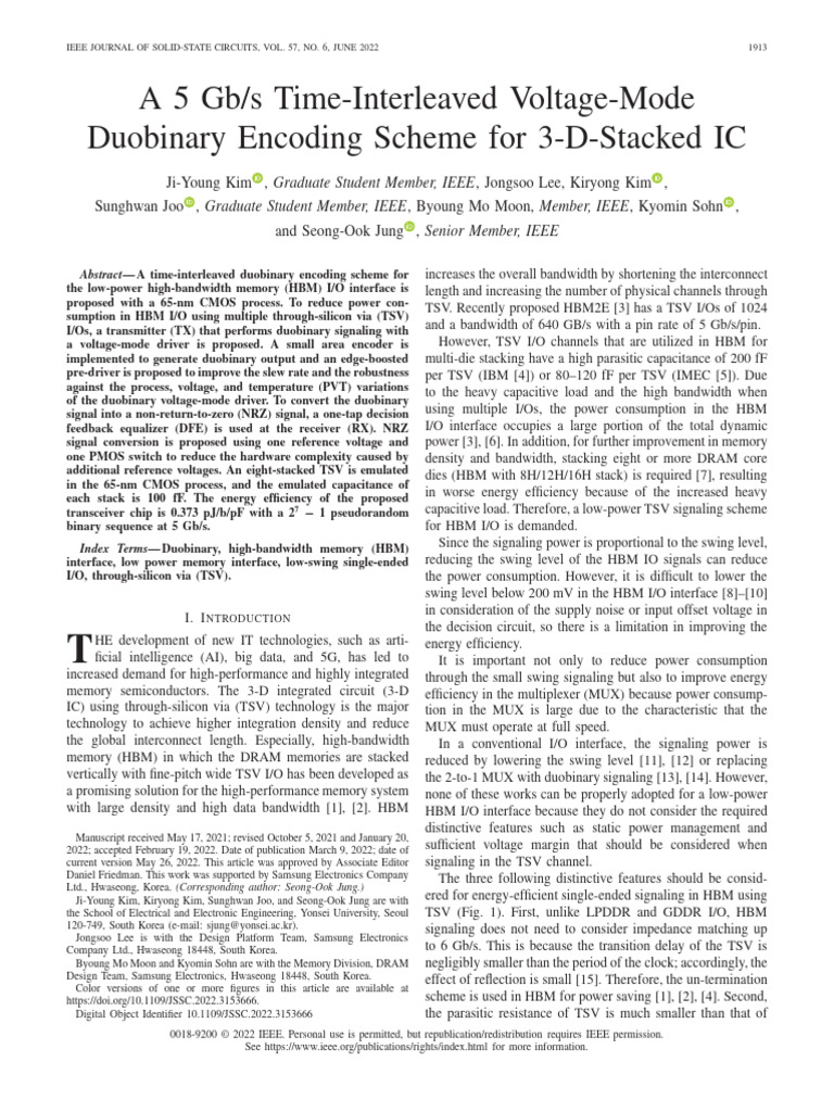 A 5 GB S Time-Interleaved Voltage-Mode Duobinary Encoding Scheme For 3 ...