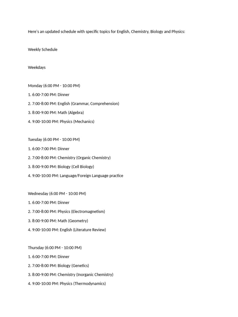 Toppers Study Schedule Overview | PDF