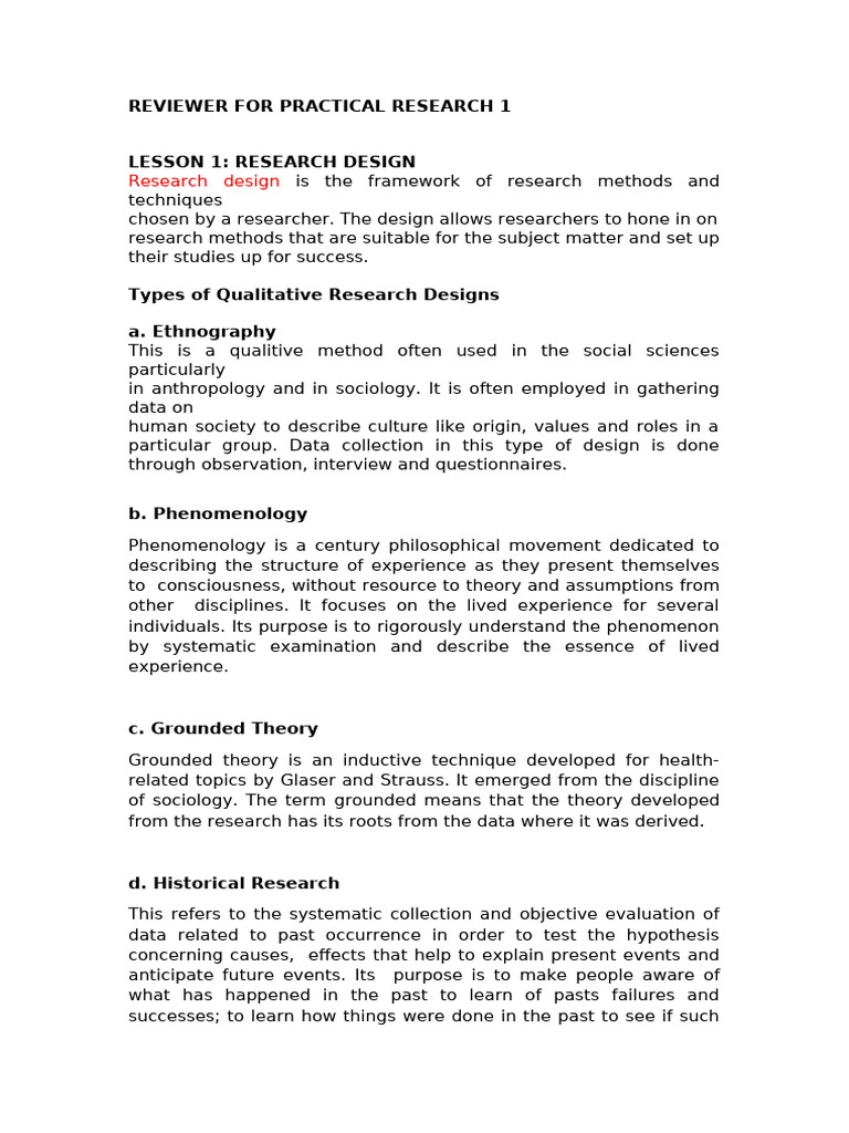 Reviewer for Practical Research 1 | PDF | Sampling (Statistics) | Interview