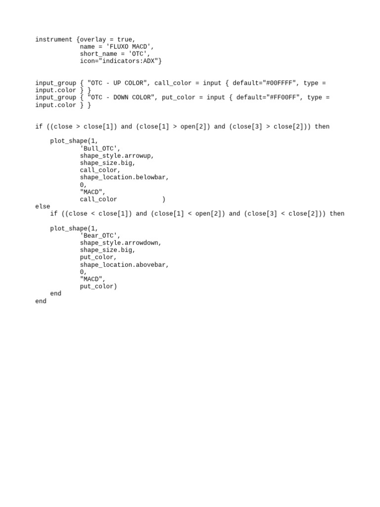 Script FLUXO MACD | PDF