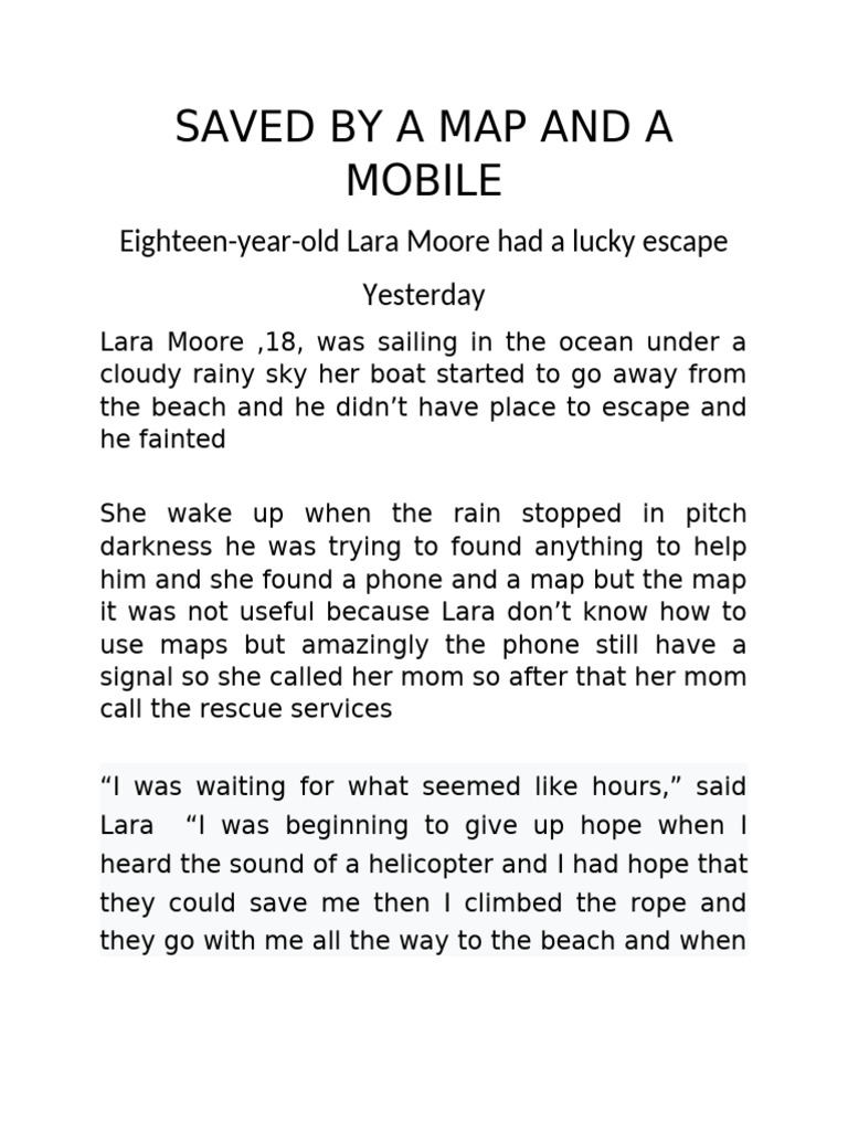 Saved by A Map and A Mobile | PDF