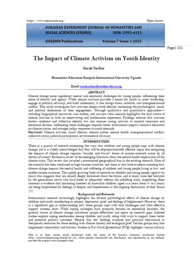 The Impact of Climate Activism On Youth Identity (WWW - Kiu.ac - Ug ...