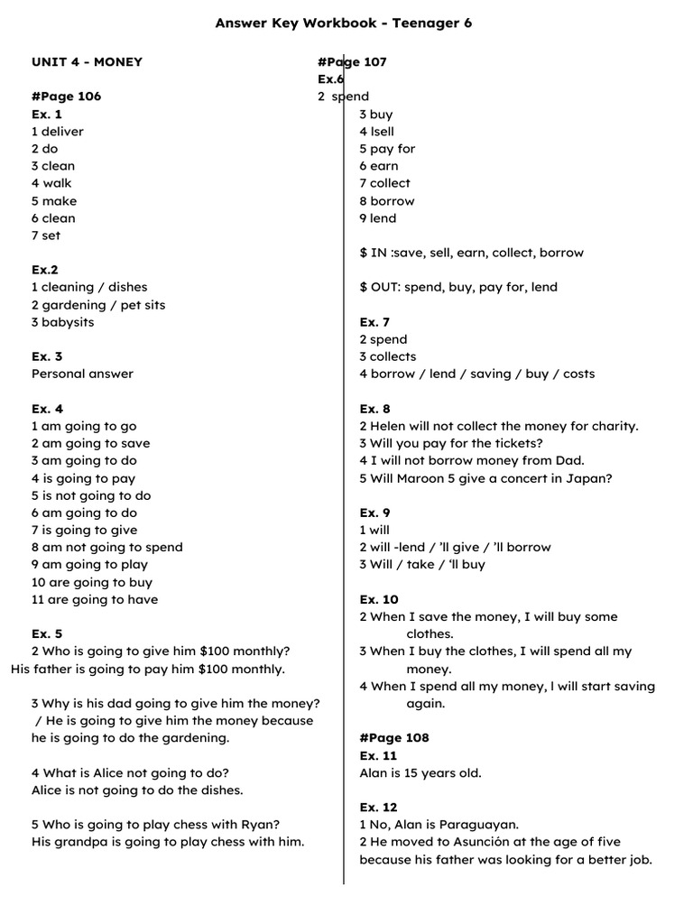 Workbook Answer Key - Teenager 6 | PDF | Spacecraft | Outer Space