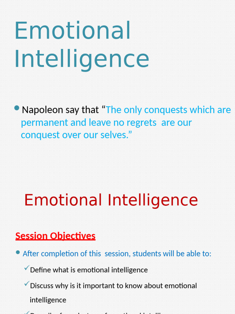 Unit - 3 Emotional Intelligence | PDF | Emotional Intelligence ...