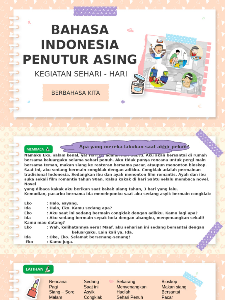Bipa Kegiatan Sehari Hari | PDF