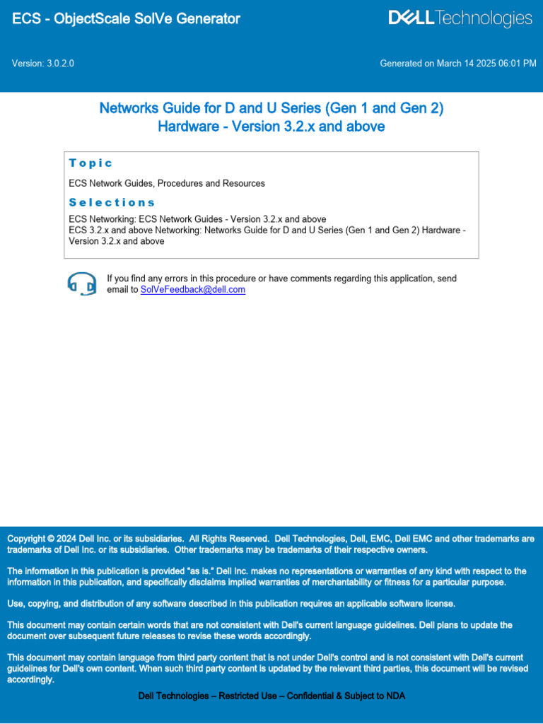 Networks Guide For D and U Series (Gen 1 and Gen 2) Hardware - Version ...