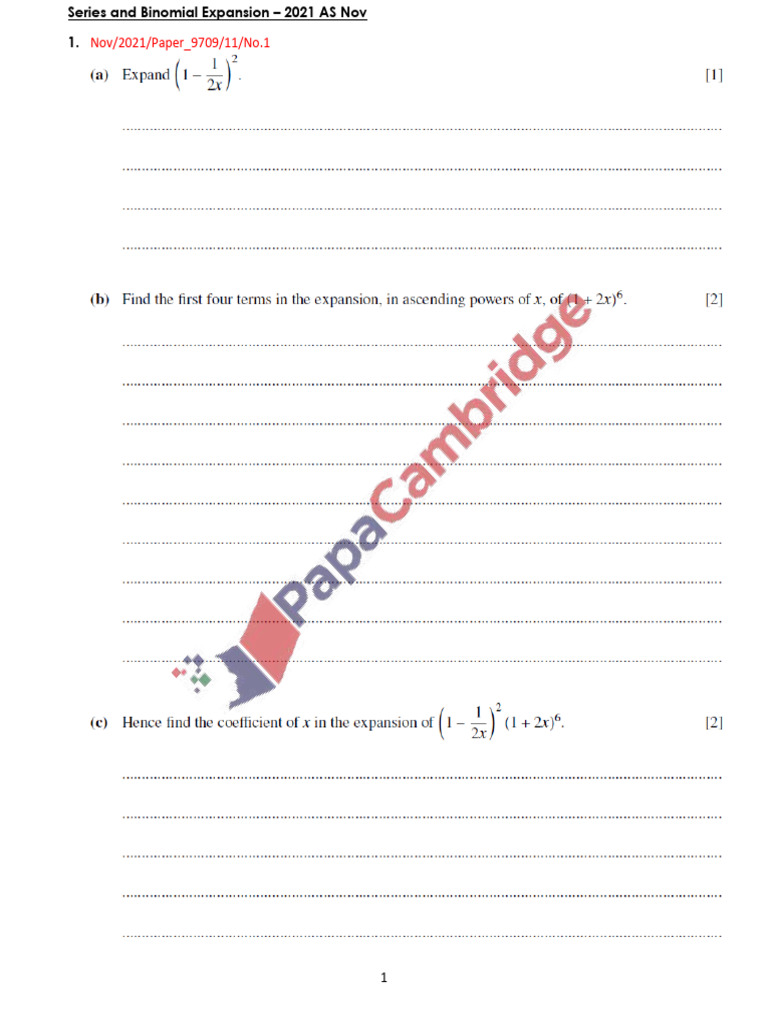 Series and Binomial Expansion Nov 2021 | PDF