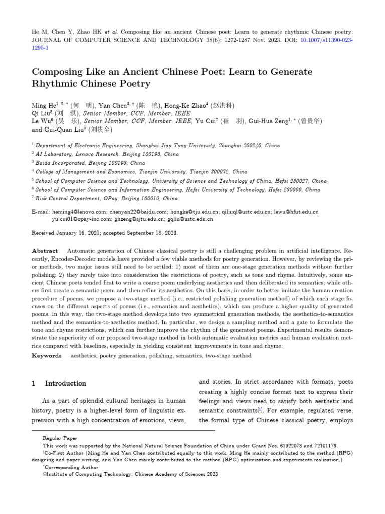 Composing Like An Ancient Chinese Poet - Learn To Generate Rhythmic ...