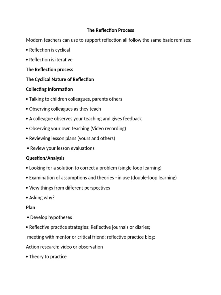 The Reflection Process | PDF