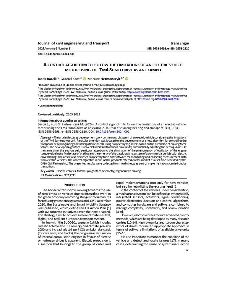 A Control Algorithm To Follow The Limitations | PDF | Electric Vehicle ...