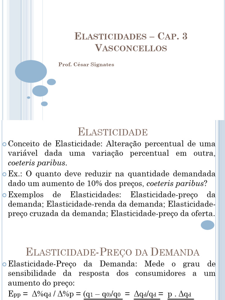 Conceitos de Elasticidade em Economia | PDF | Demanda | Elasticidade ...