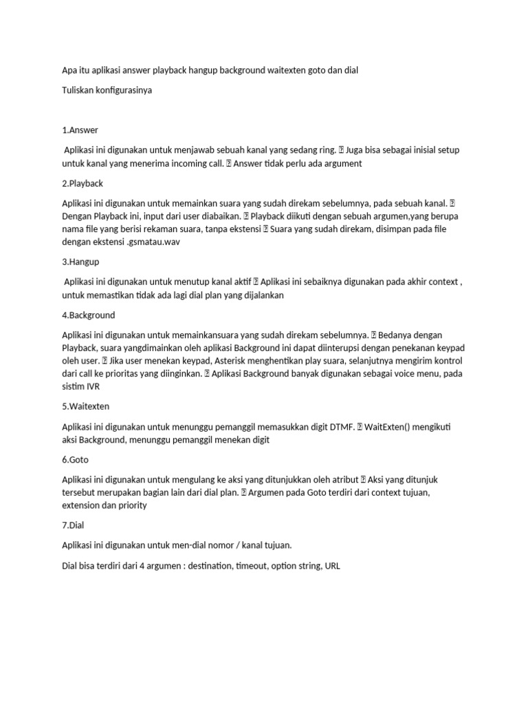 Konfigurasi Dialplan Asterisk | PDF