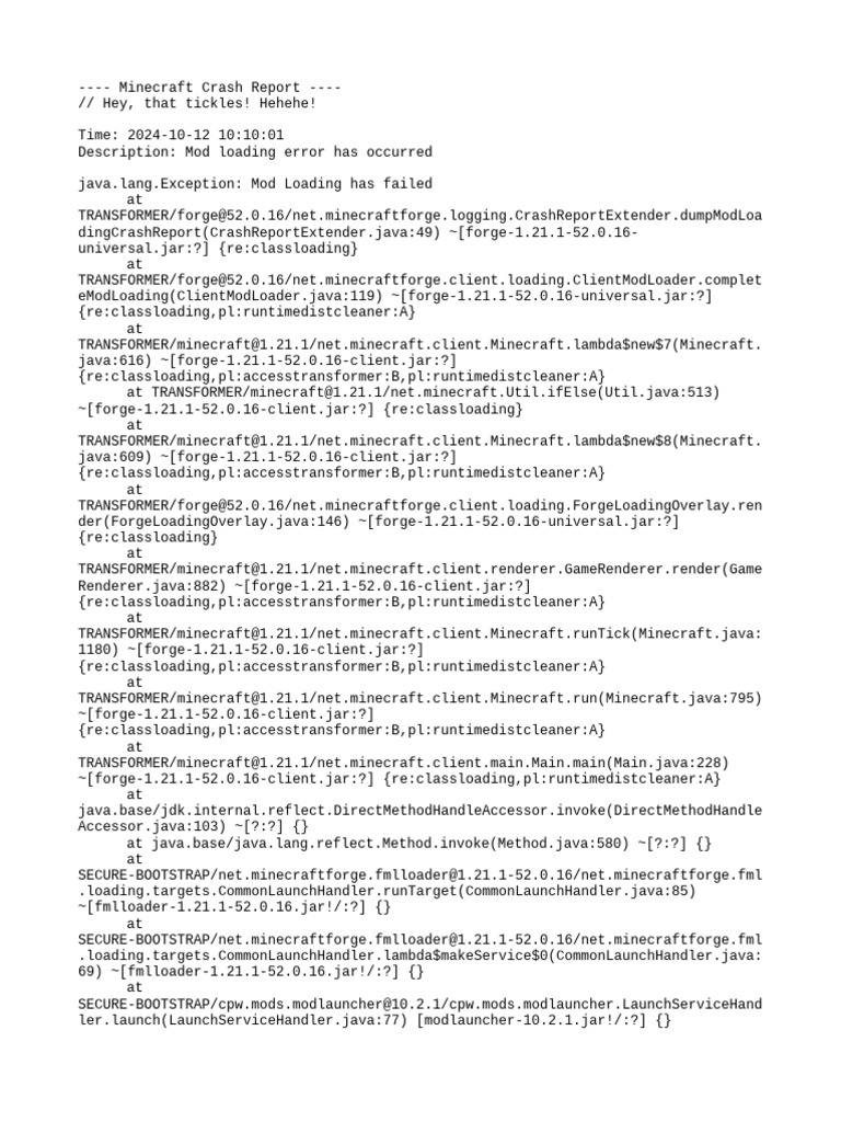 Forge 52.0.16 Mod Loading Error | PDF | Computer Hardware | X86 ...