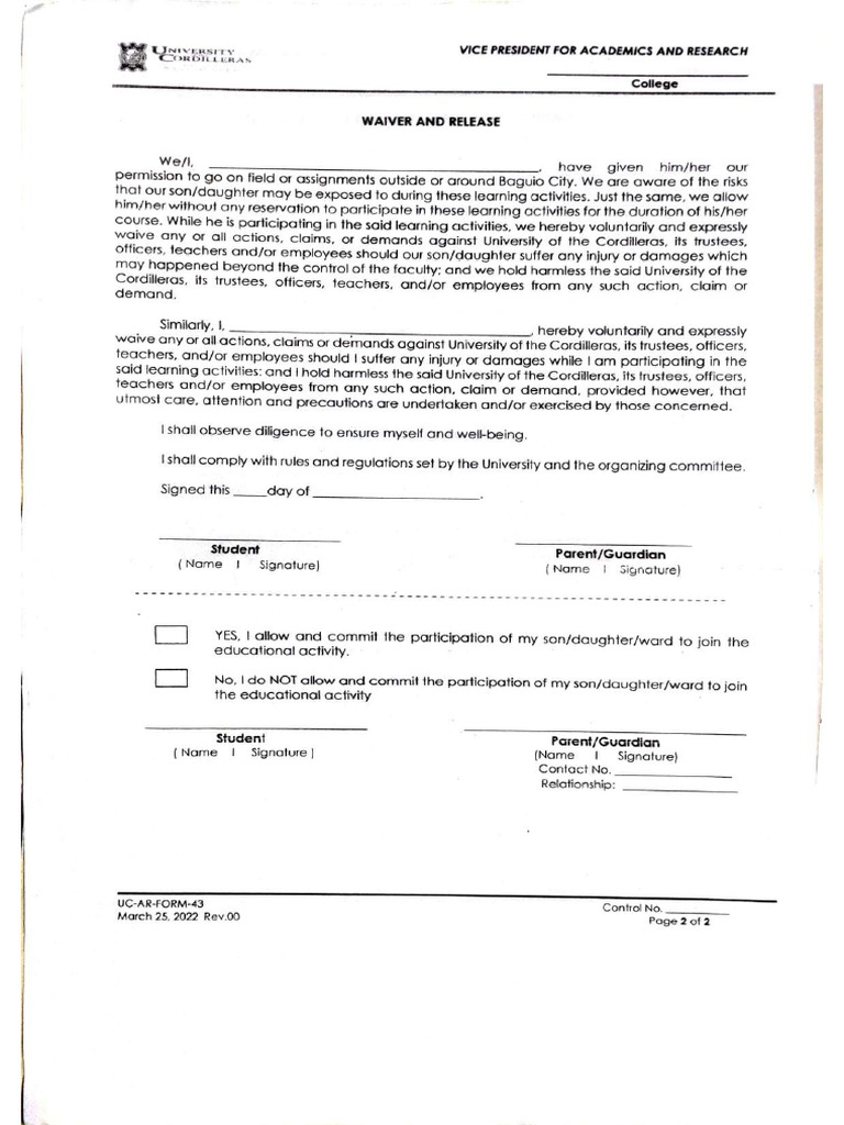 Waiver | PDF