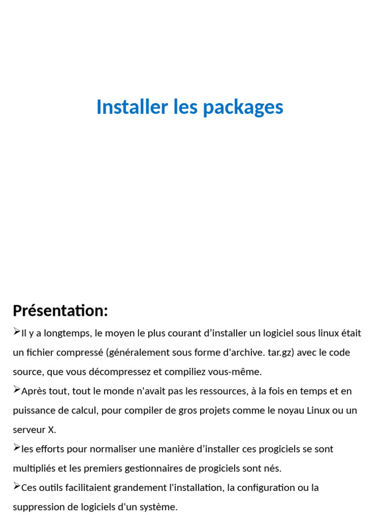 Installer des packages sous Linux | PDF | Logiciel système | Informatique