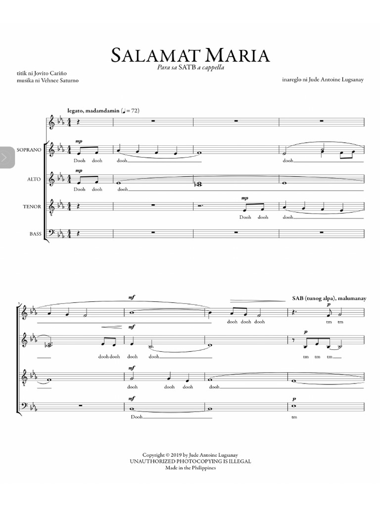 Salamat-Maria-Arr-by-Lugsanay | PDF