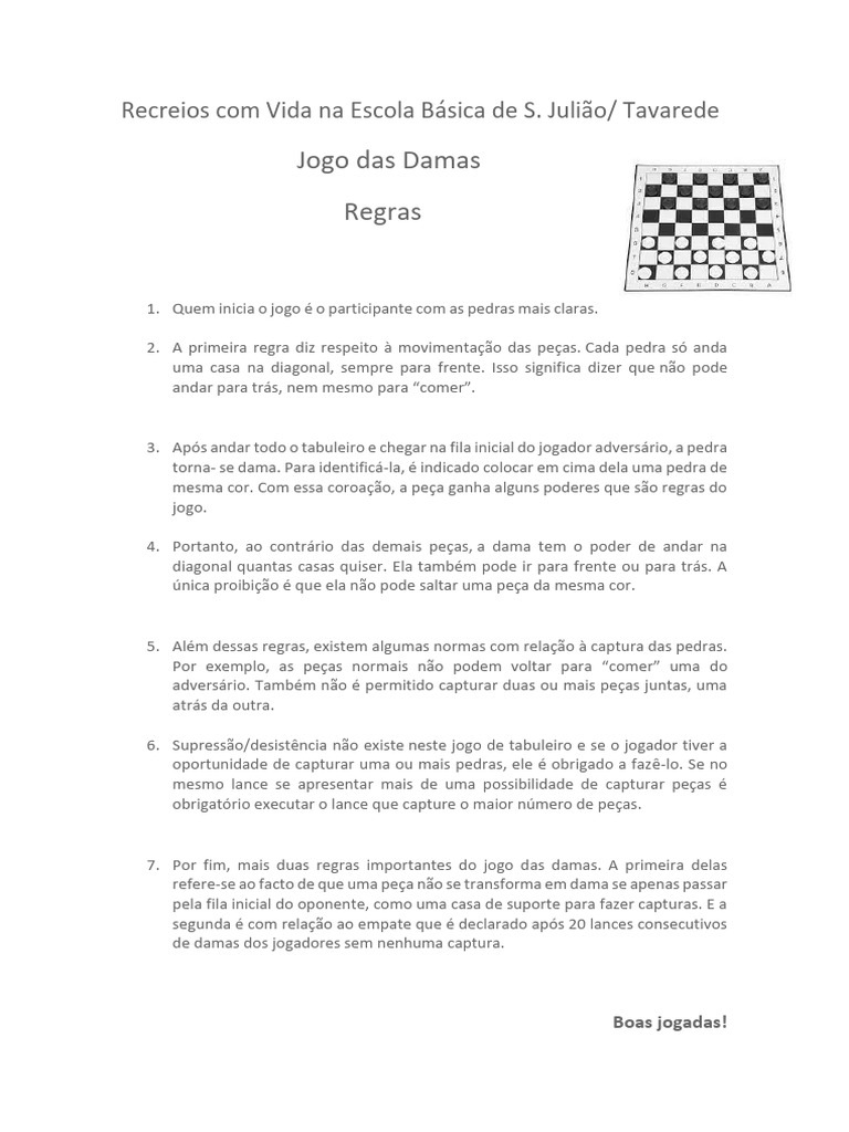 Regras do Jogo de Damas | PDF