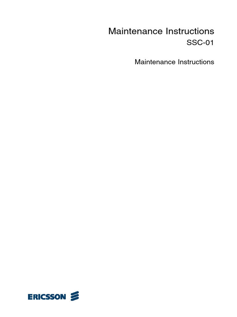 Maintenance Instructions SSC-001 | PDF | Power Supply | Switch
