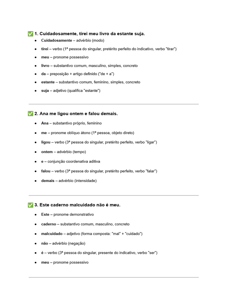 Frases com Substantivos e Pronomes | PDF | Pronome | Substantivo