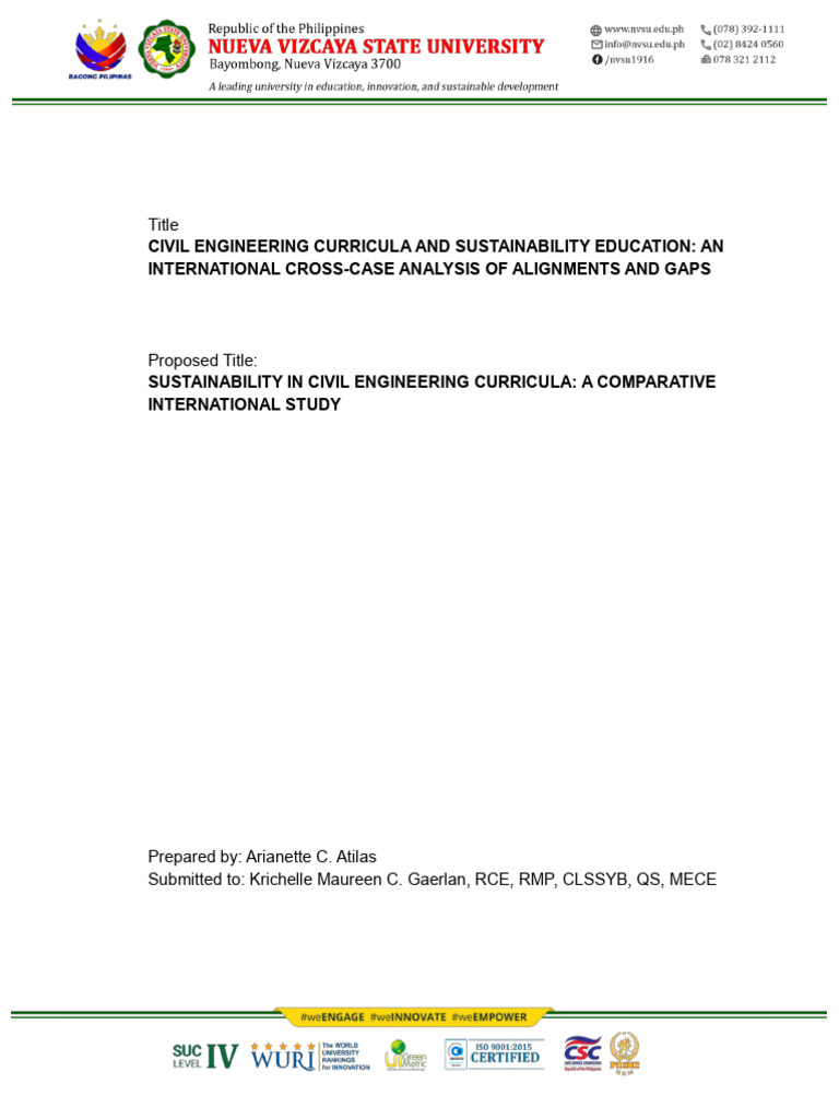 Civil Engineering Sustainability Curriculum Study | PDF | Curriculum ...