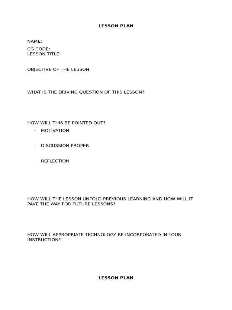 Ibl Lesson Plan | PDF