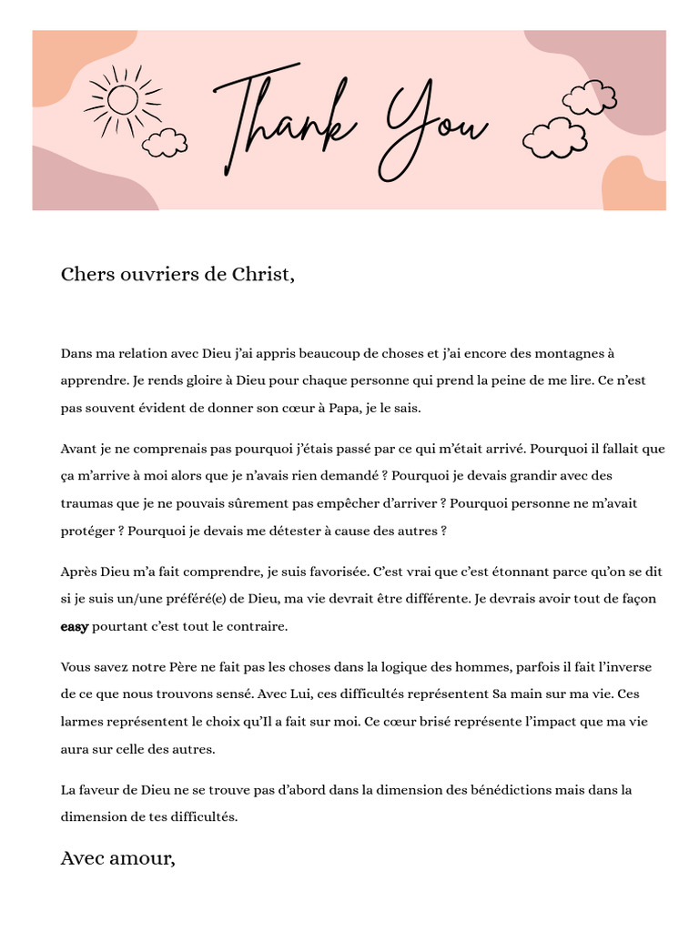 La faveur de Dieu à travers les épreuves | PDF