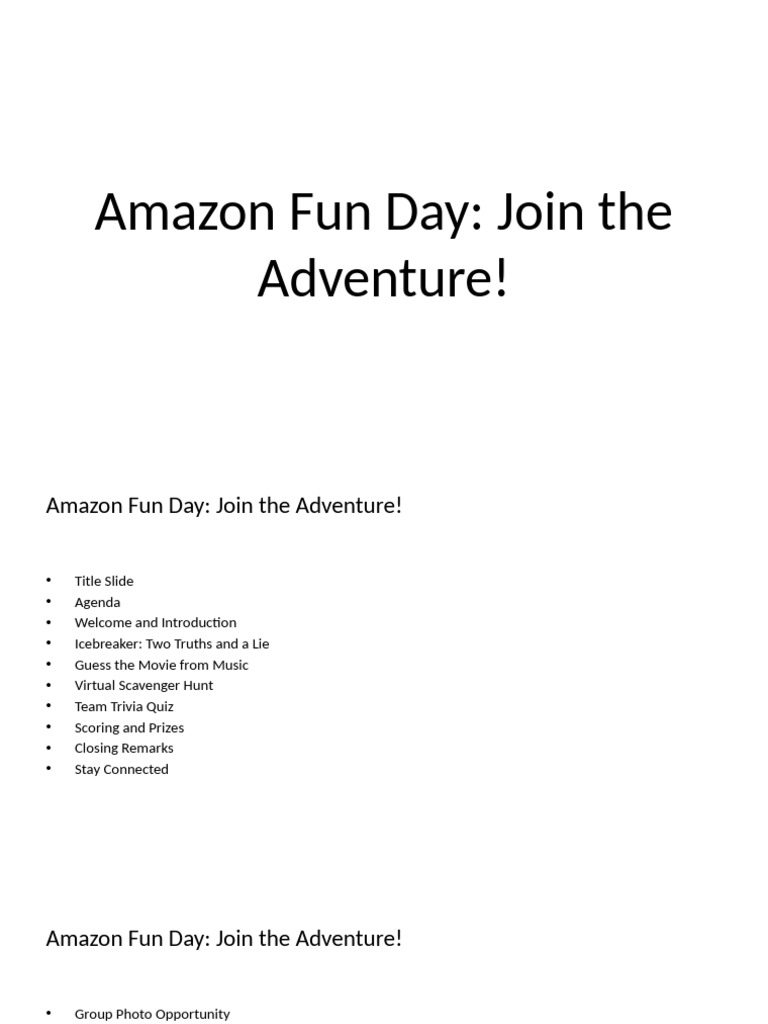 Amazon Fun Day_ Join the Adventure! | PDF