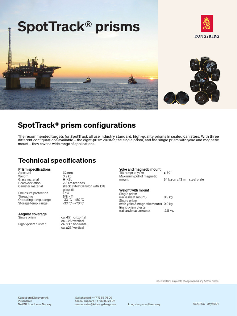 SpotTrack® Prism Configurations and Specs | PDF