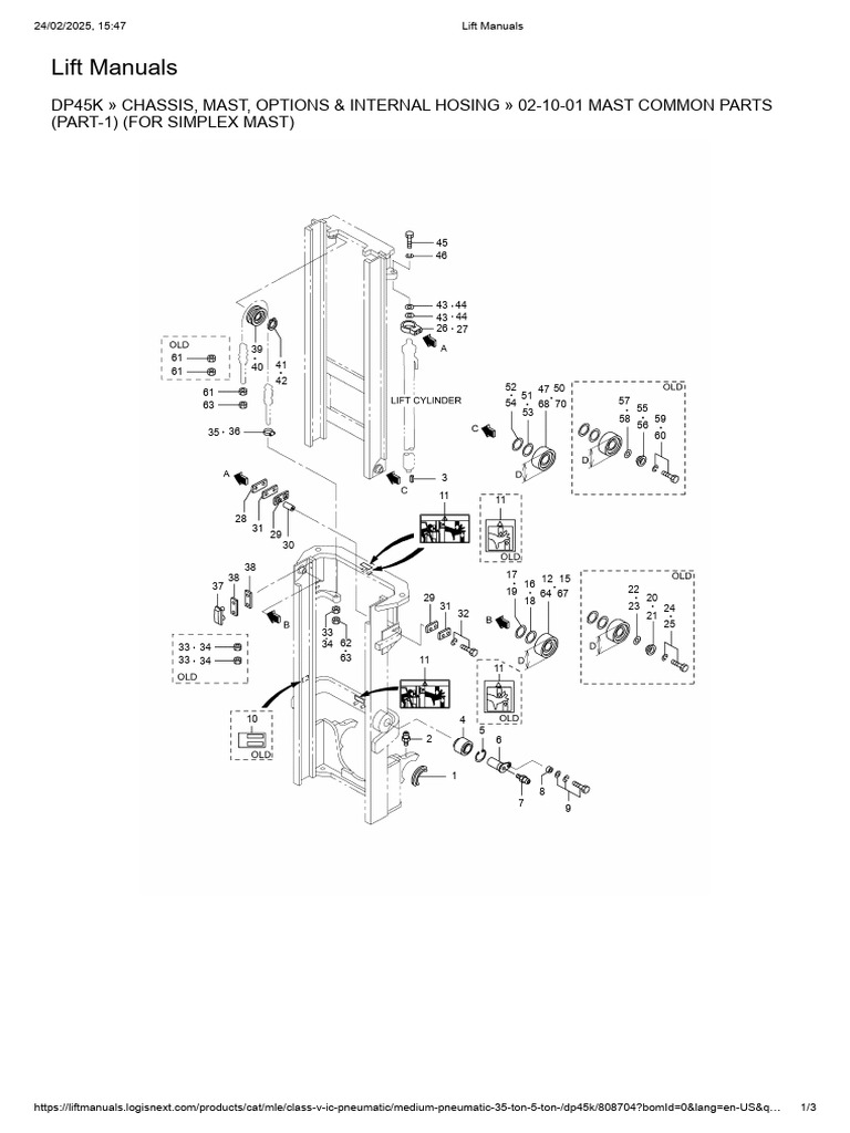 DP45K Mast Common Parts List | PDF | Nut (Hardware) | Metalworking
