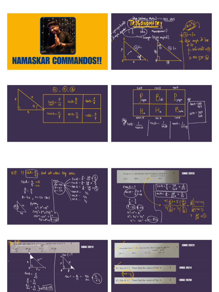 10th Trignometry One Shot | PDF
