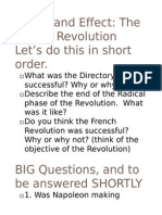 Cause and Effect: The French Revolution Let's Do This in Short Order