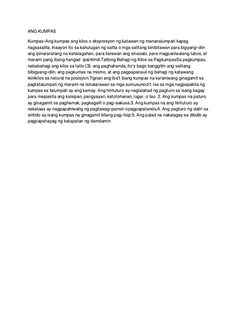 Kumpas Sa Talumpati | PDF