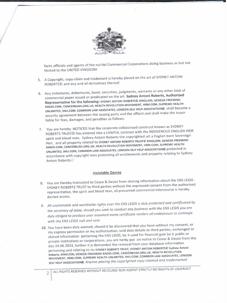 Affidavit of Copyrighted Property | PDF