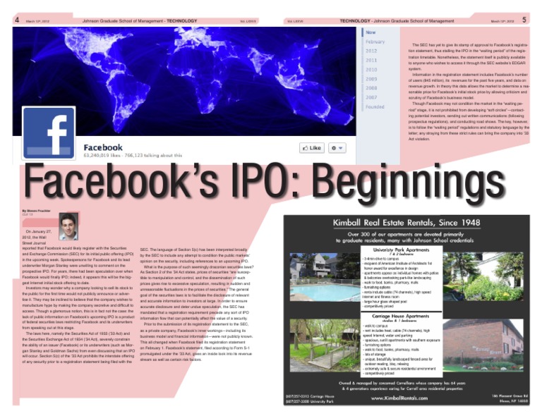Facebook's IPO Beginnings