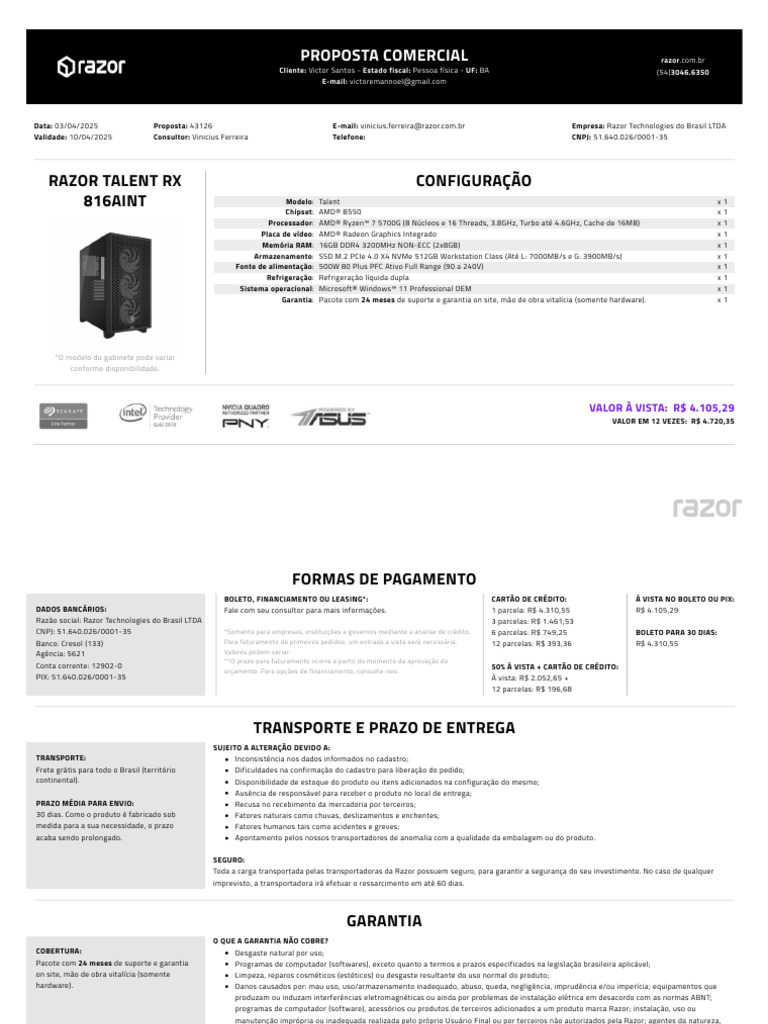43126 Victor Santos Razor Talent RX 816AINT | PDF | USB | Disco de ...