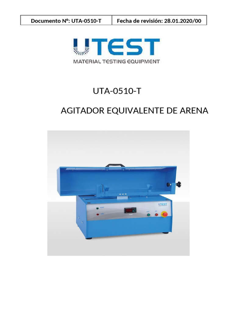 Agitador UTA-0510-T: Manual de Uso y Seguridad | PDF | Cambiar ...