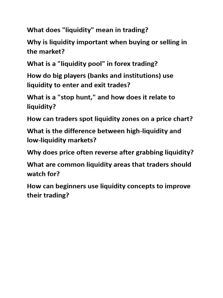 Liquidity Questions | PDF
