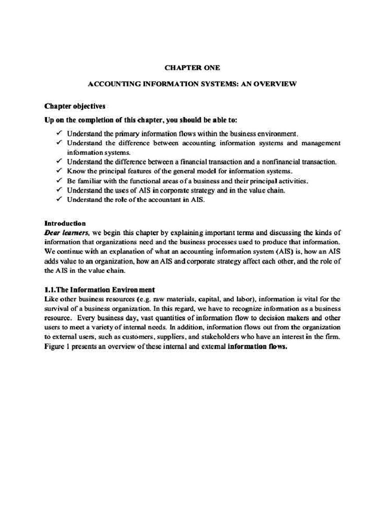 AE 120 AIS Chapter 1 | PDF