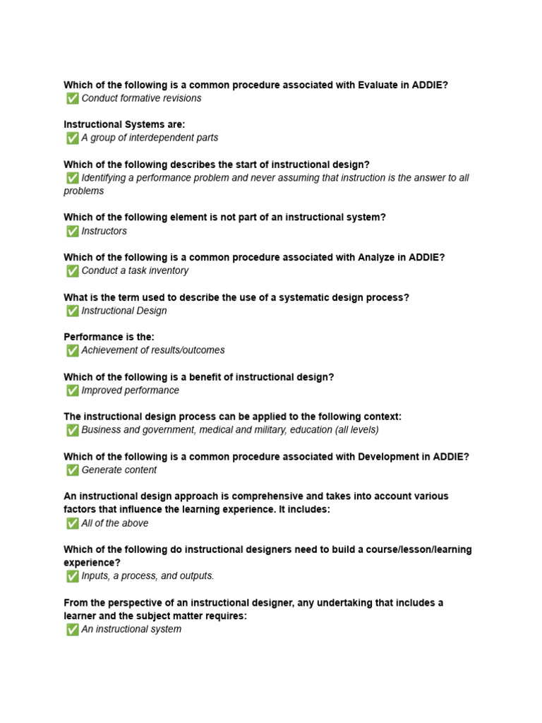 Instructional Design Revision | PDF | Instructional Design | Learning