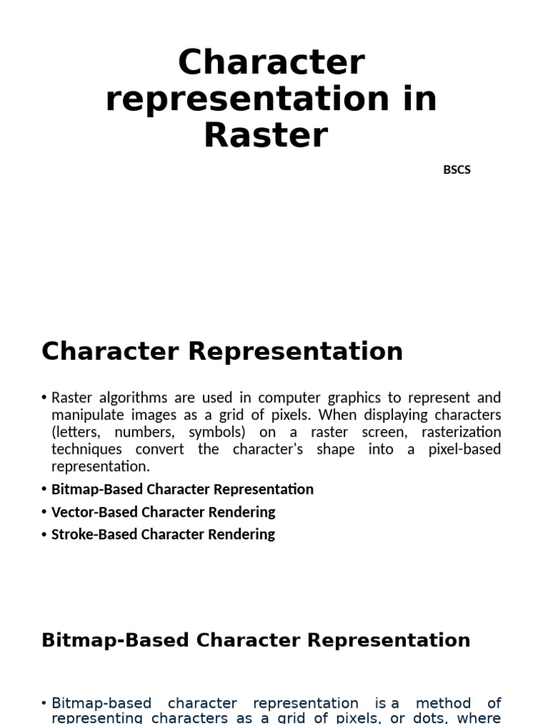 Character Representation in Raster | PDF | Rendering (Computer Graphics ...