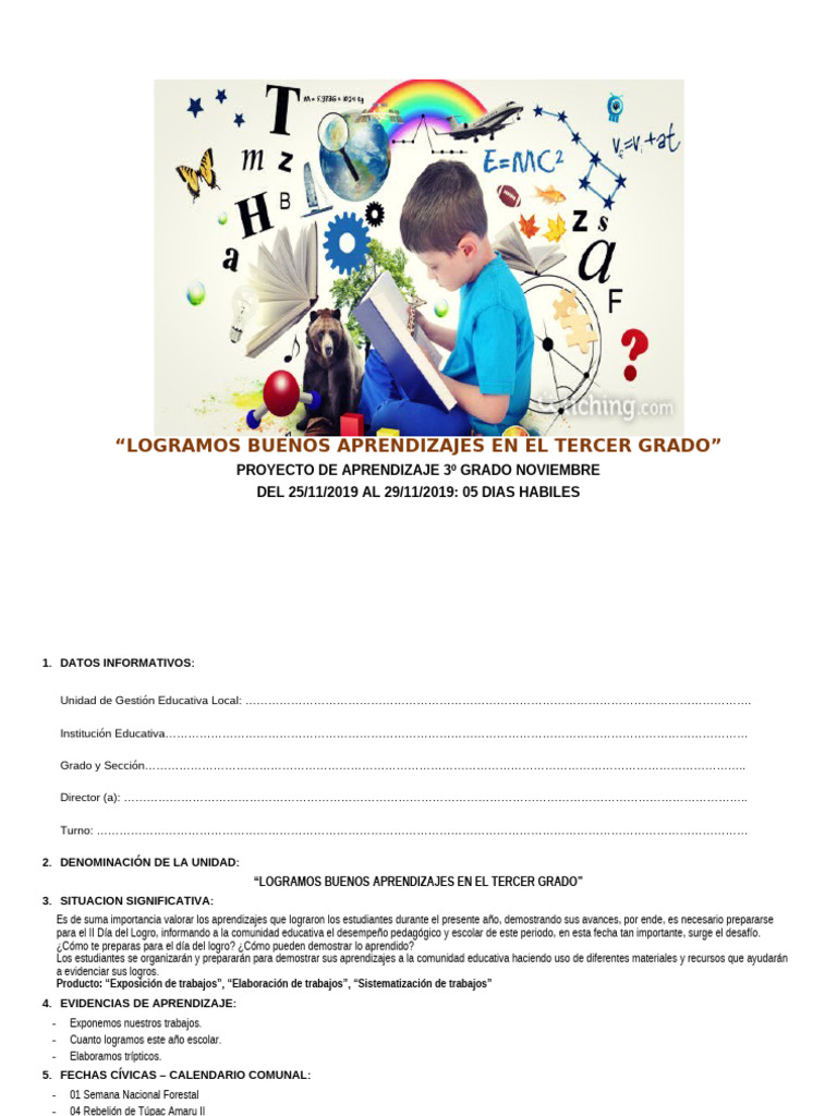 Aprendizajes del Tercer Grado 2019 | PDF | Aprendizaje | Evaluación