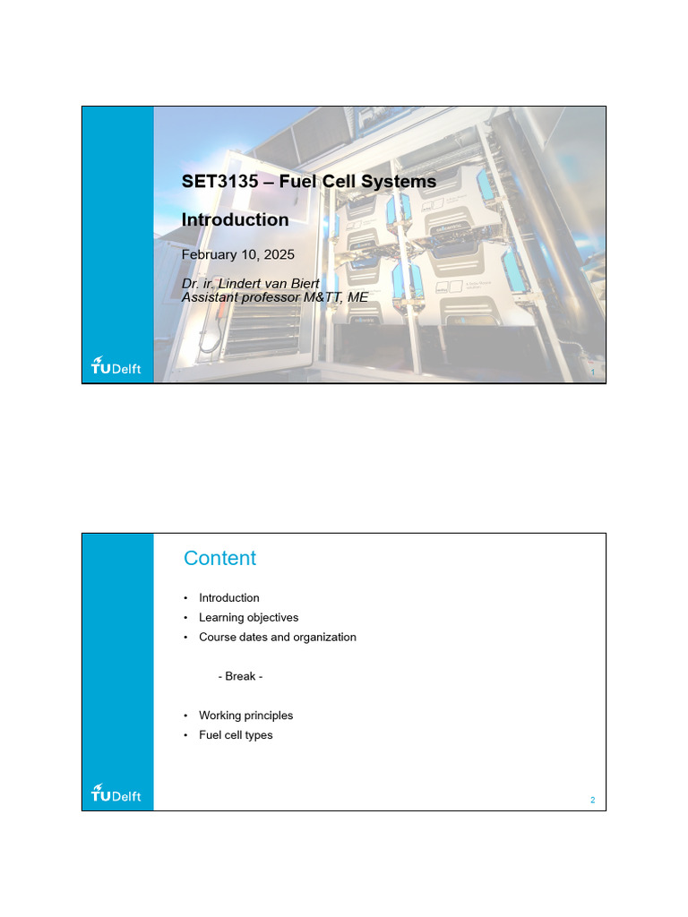 Fuel Cell Systems Course Overview | PDF | Fuel Cell | Solid Oxide Fuel Cell