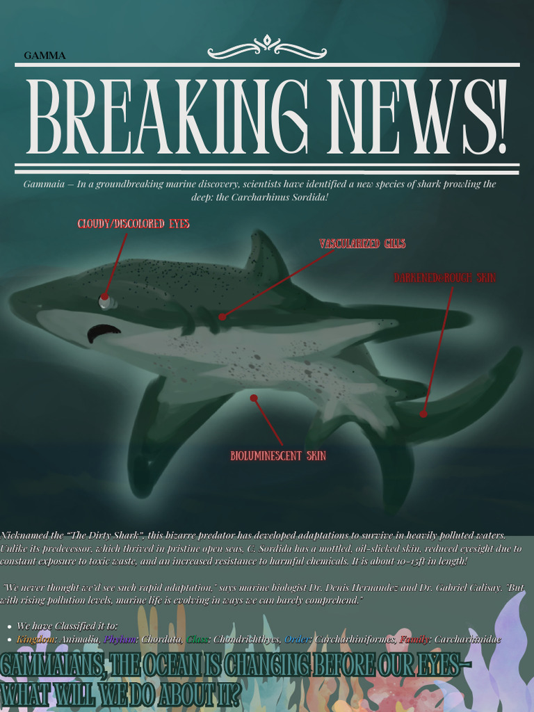 New Shark Species Adapted to Pollution | PDF | Sharks | Predation