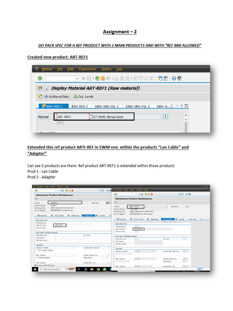Pack Specifications for ART-REF1 Product | PDF