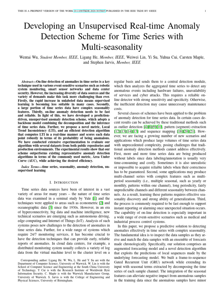 Developing An Unsupervised Real-Time Anomaly Detection Scheme For Time ...