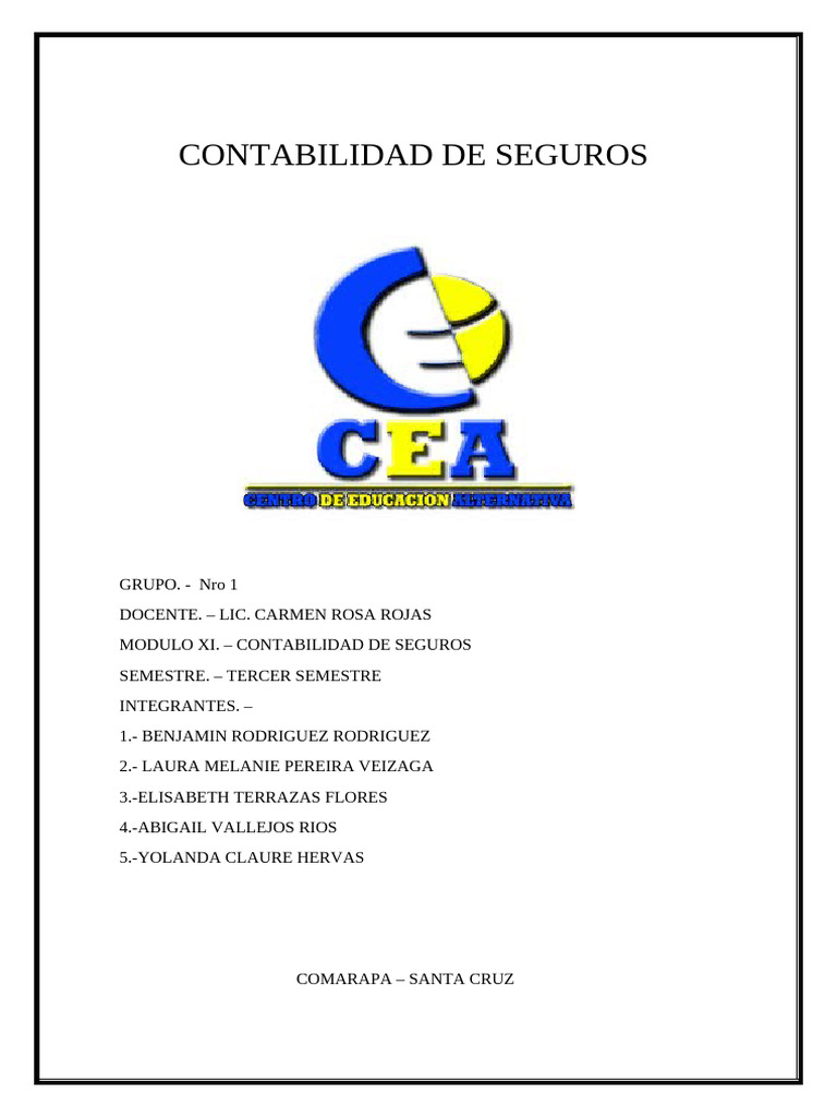 Contabilidad de Seguros | PDF | Seguro | Póliza de seguros